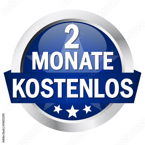 Button mit Banner " 2 MONATE KOSTENLOS "