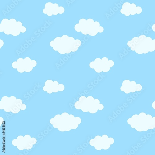 Seamless pattern with cartoon clouds