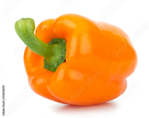 orange peppers isolated on white background closeup