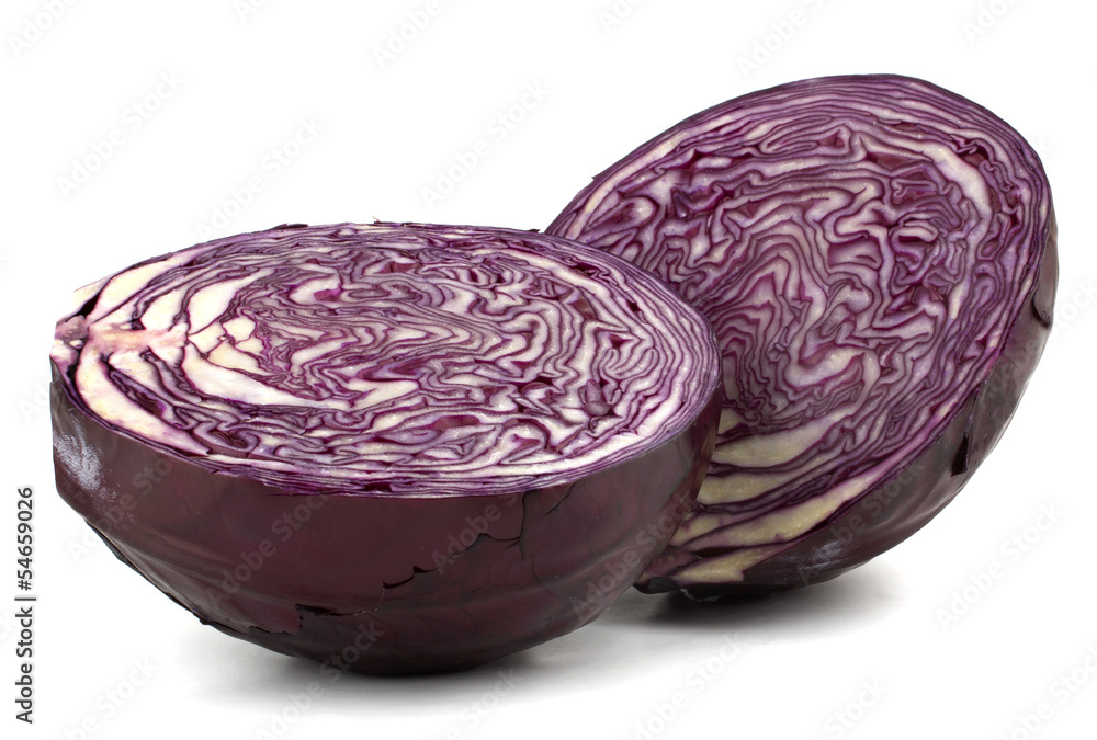 Red cabbage isolated on white background Red cabbage isolated on white background