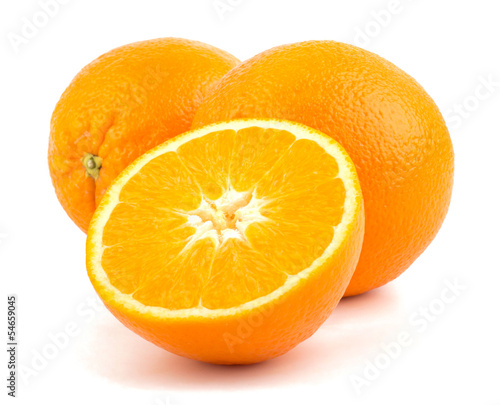 Orange fruit sliced isolated on white background