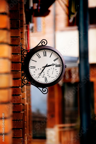 street vinage clock vertical background photo