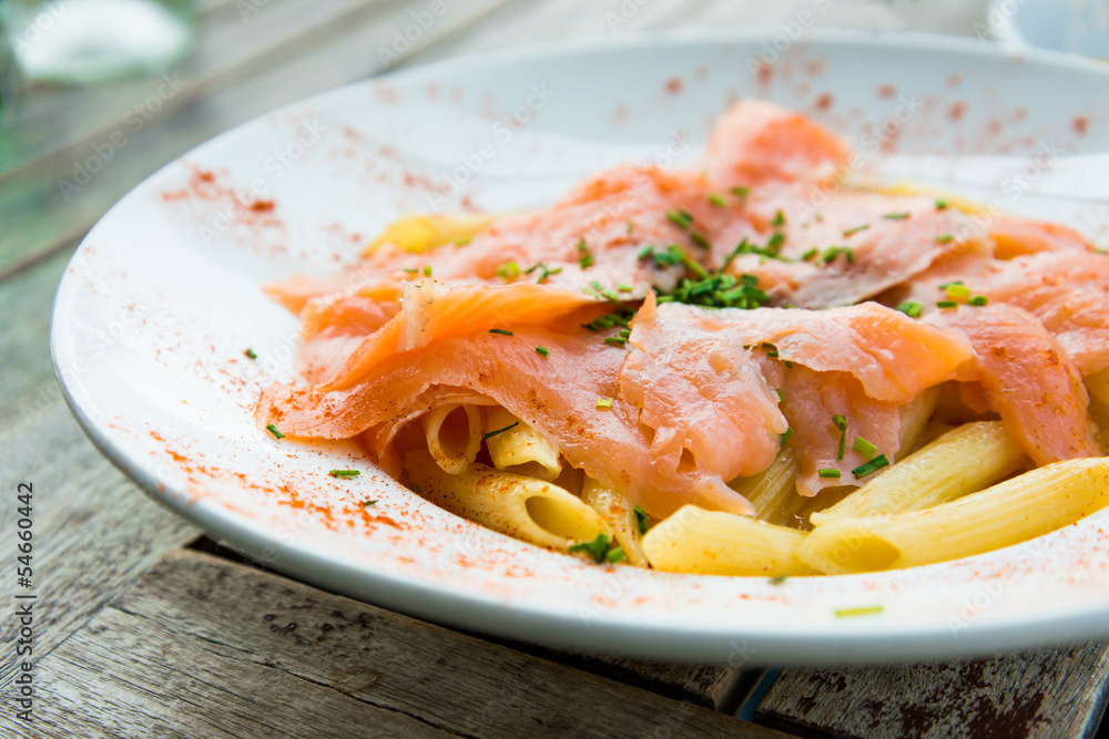 pasta and smoked salmon with tomato pasta and smoked salmon with tomato