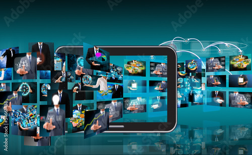 Television and internet production .technology and business conc