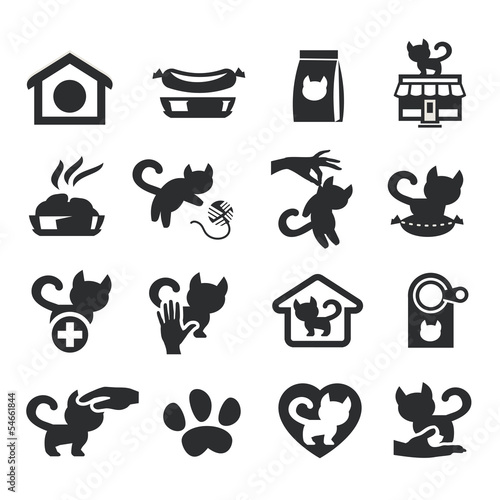 Cats set on gray