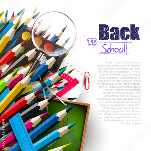 Back to school - vector background with place for text