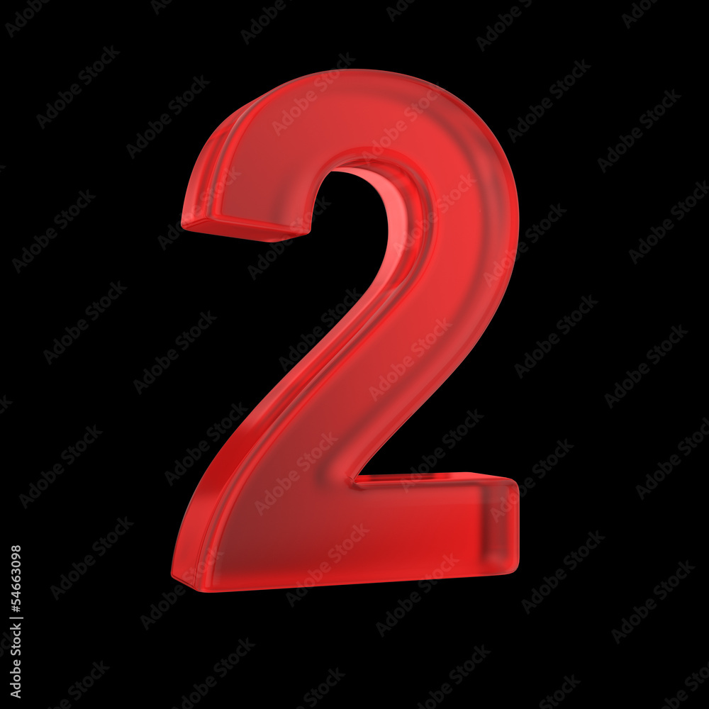 Number two- red isolated with clipping path Number two- red isolated with clipping path