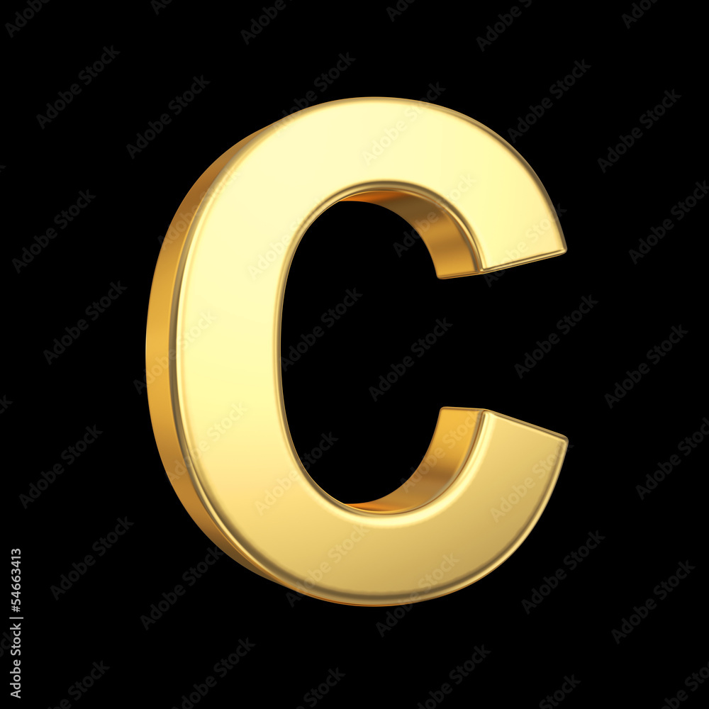 3D golden letter isolated with clipping path on white 3D golden letter isolated with clipping path on white