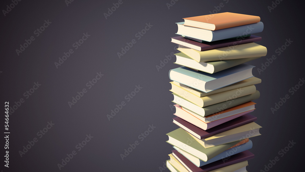 Colorful Stack of Books with Clipping Path Colorful Stack of Books with Clipping Path