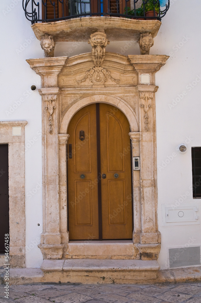 Wooden door. Putignano. Puglia. Italy. Wooden door. Putignano. Puglia. Italy.