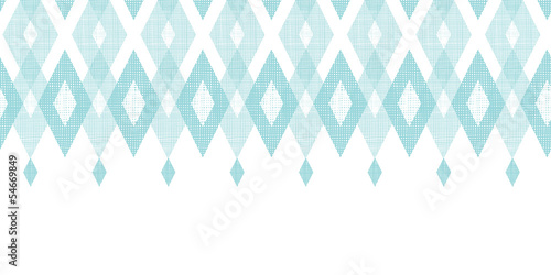 Vector pastel blue fabric ikat diamond horizontal seamless