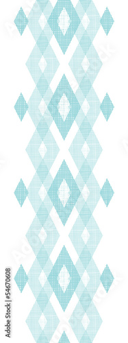 Vector pastel blue fabric ikat diamond vertical seamless pattern