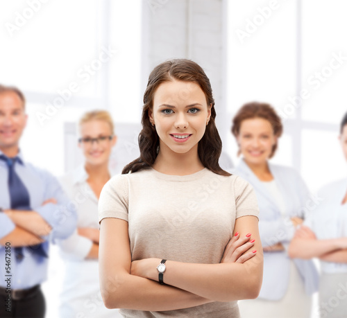 attractive young businesswoman in office