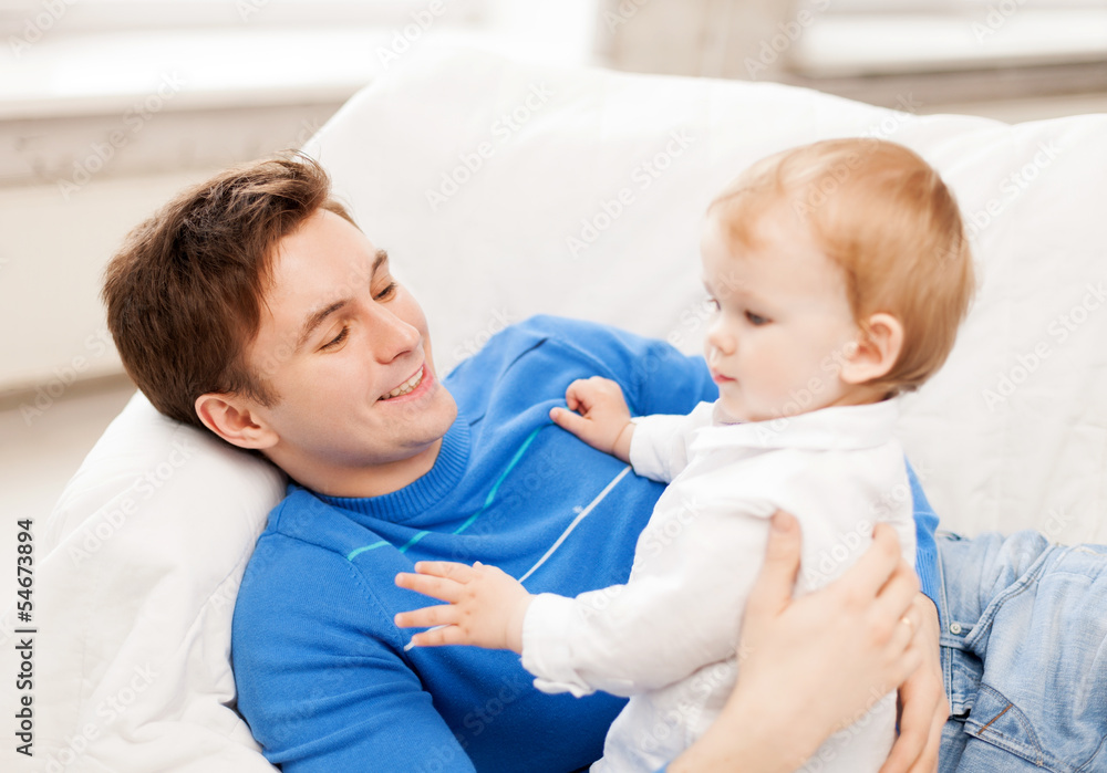 happy father with adorable baby