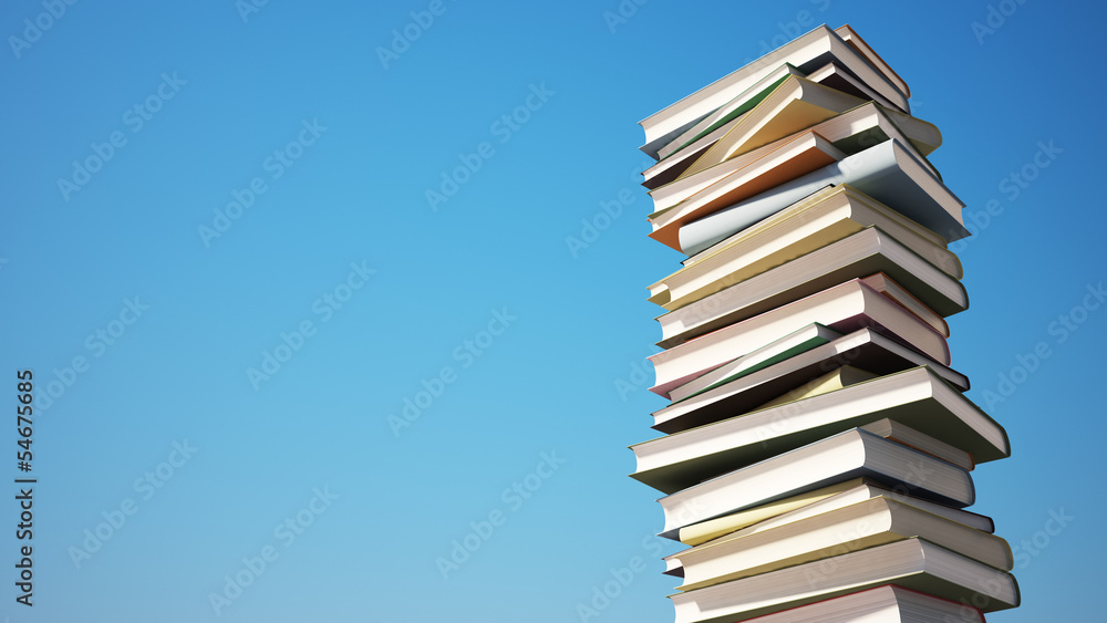 Colorful Stack of Books with Clipping Path Colorful Stack of Books with Clipping Path