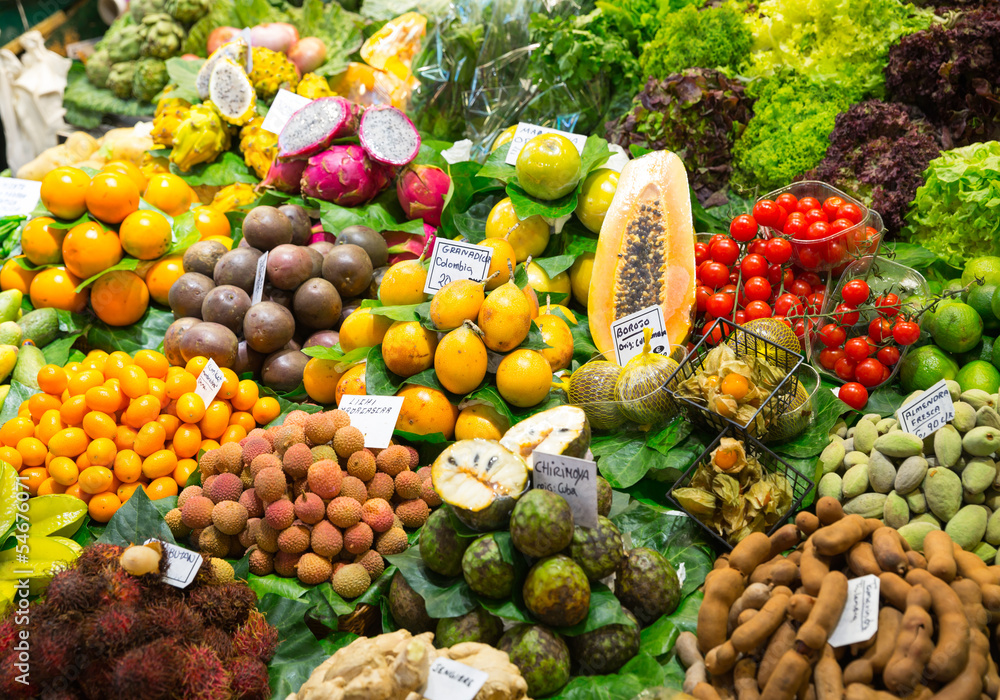 Abundance of fruits and vegetables