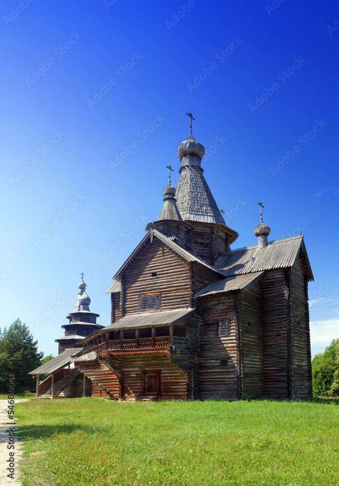 Open-air museum of  ancient wooden architecture.Russia. 