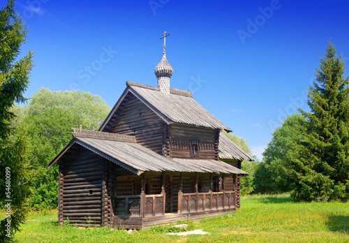 Open-air museum of ancient wooden architecture.Russia. 