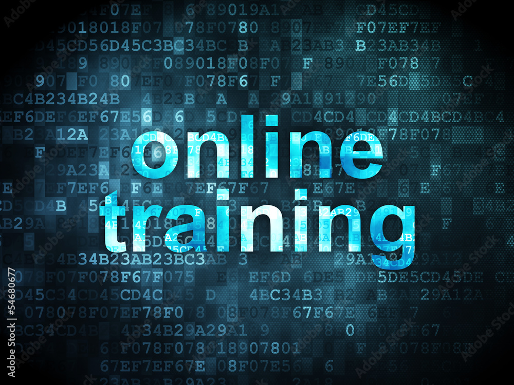 Fototapeta premium Education concept: Online Training on digital background