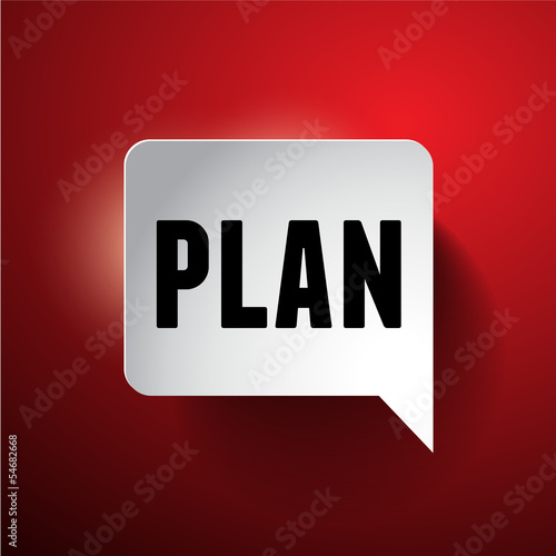 Business plan speech bubble red