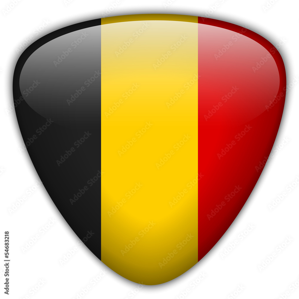 Fototapeta premium Belgium Flag Glossy Button