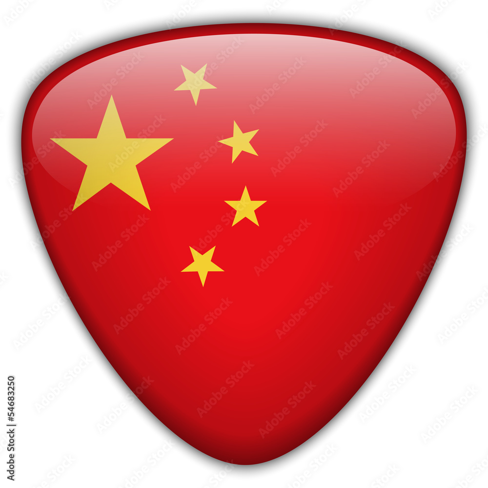 China Flag Glossy Button