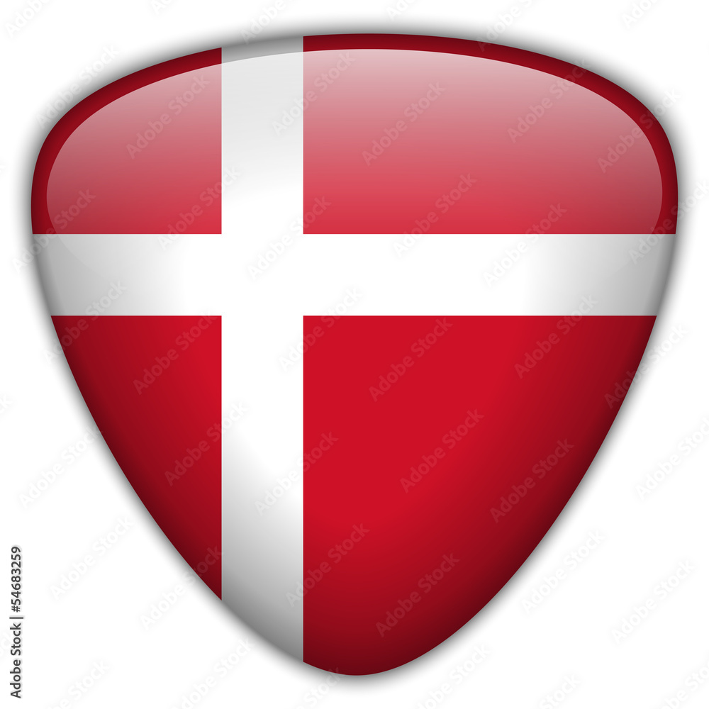 Obraz premium Denmark Flag Glossy Button