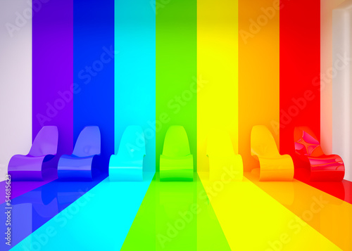 Fototapeta Naklejka Na Ścianę i Meble -  Lounge room in rainbow colors