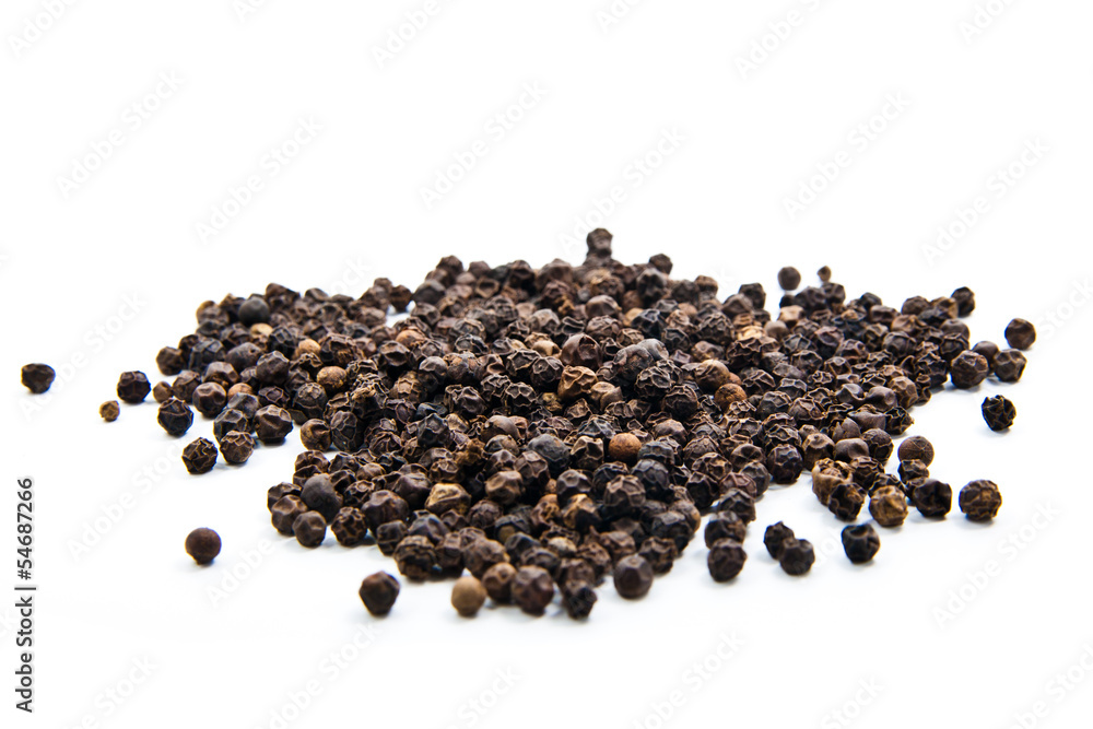 Black pepper isolated on the white background Black pepper isolated on the white background