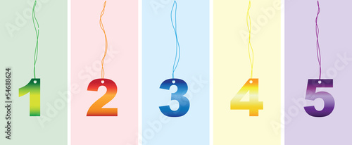 a set of one to five number tag labels
