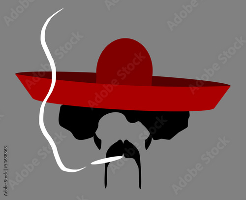 man smoking with red sombrero