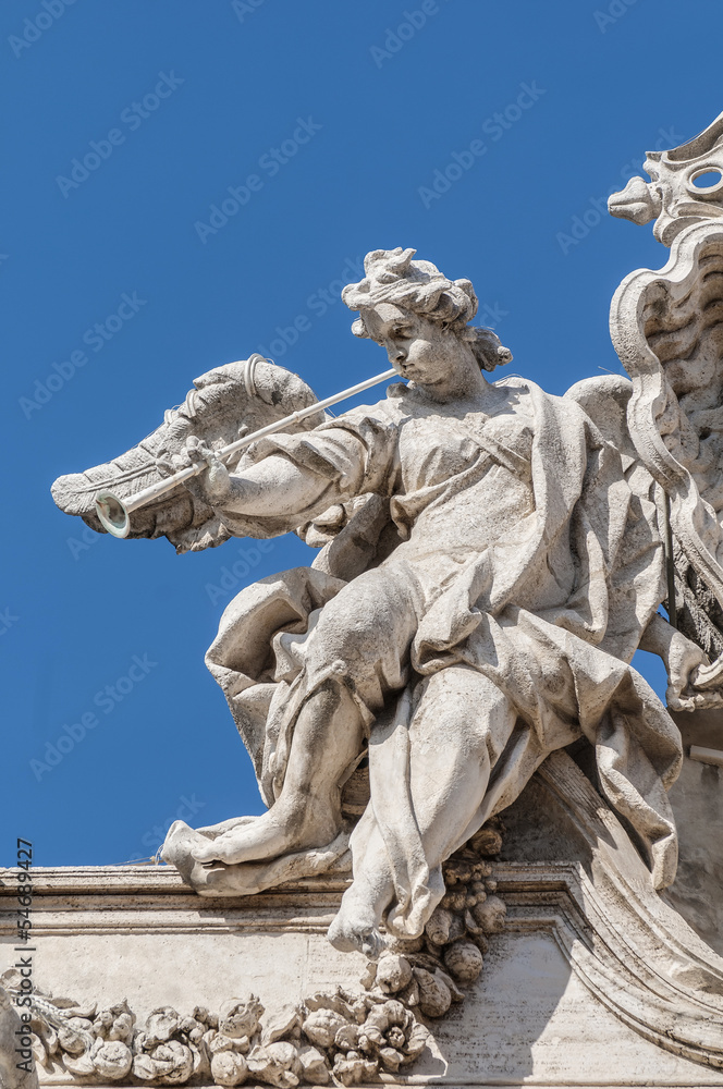 Trevi Fountain, the Baroque fountain in Rome, Italy.