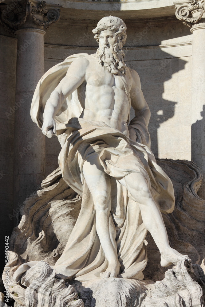 Fototapeta premium Oceanus in the Trevi Fountain in Rome, Italy