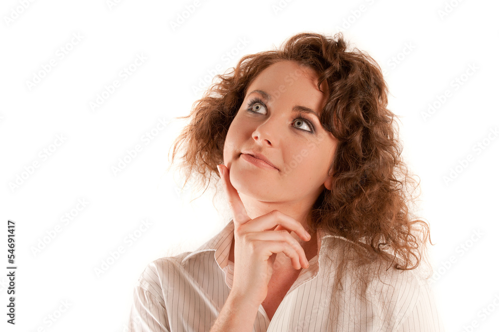 Beautiful young girl having a serious think about something Beautiful young girl having a serious think about something