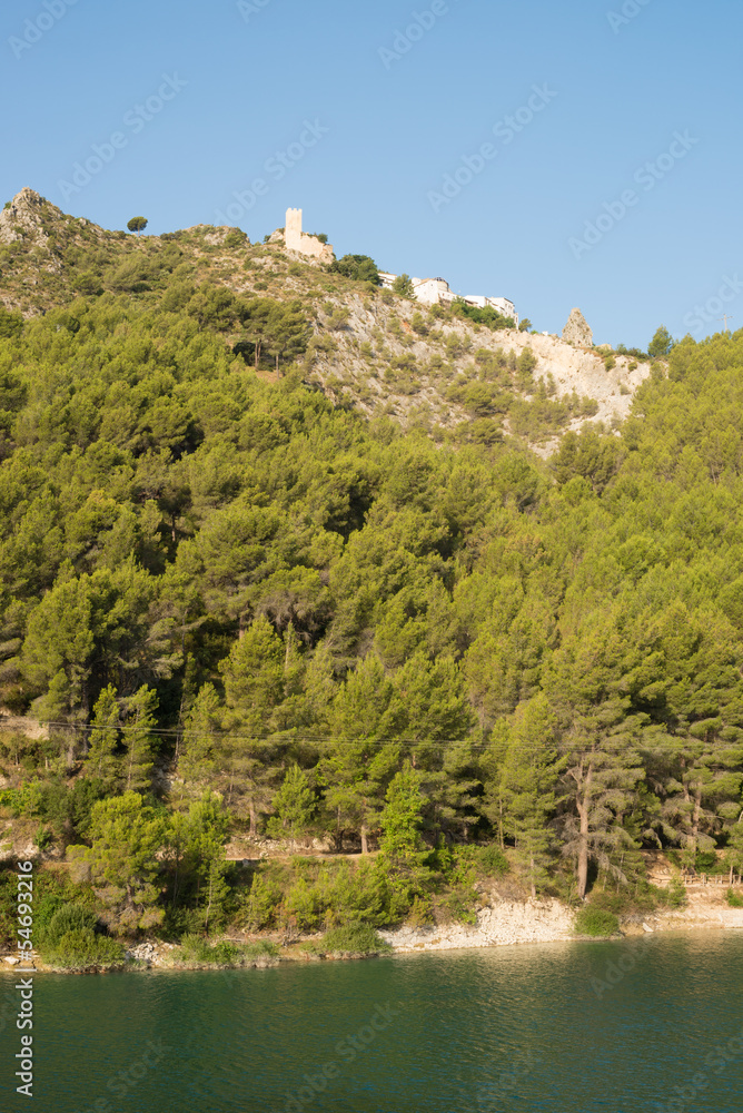 Guadalest  reservoir and town