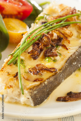 Organic Homemade Grilled Halibut Fish