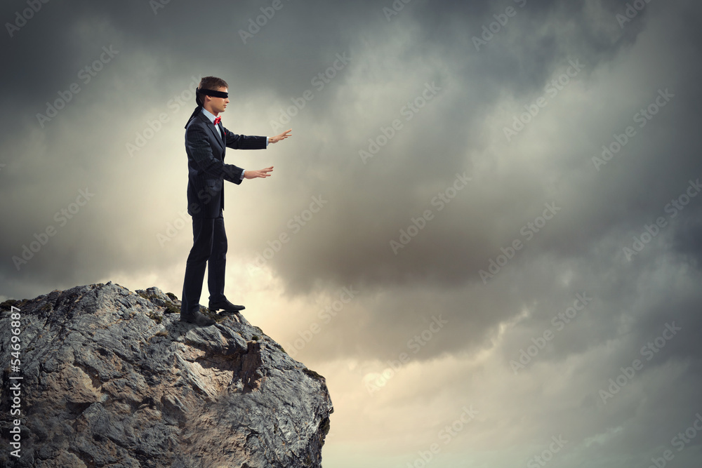 Businessman in blindfold Businessman in blindfold