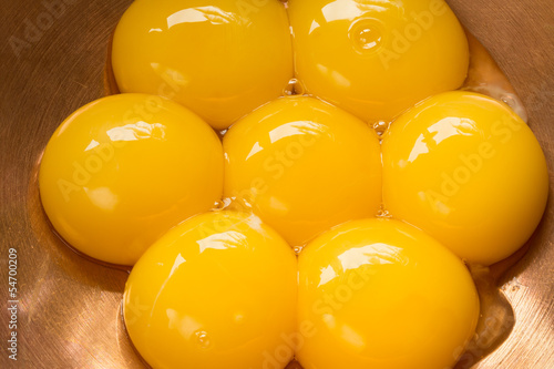 Egg yolks in capper bowl