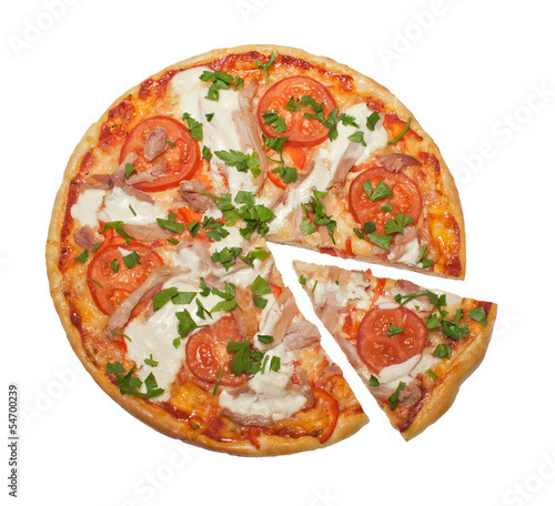 chicken and tomatoes pizza