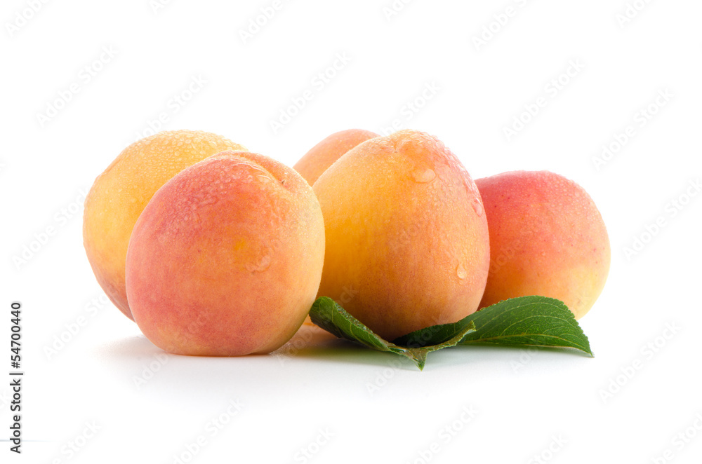 Sweet peaches with leafs Sweet peaches with leafs