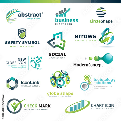 Set of business abstract icons