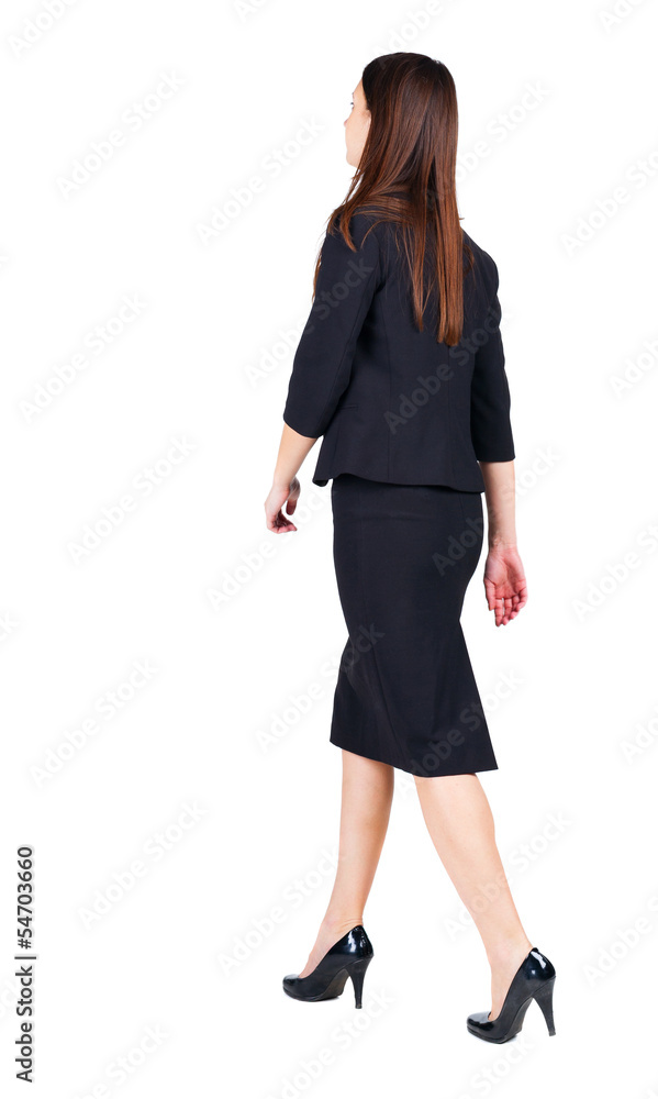 Fototapeta premium walking business woman. back view.