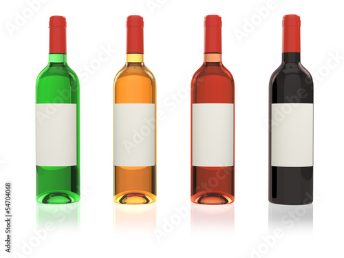 set bottles of wine