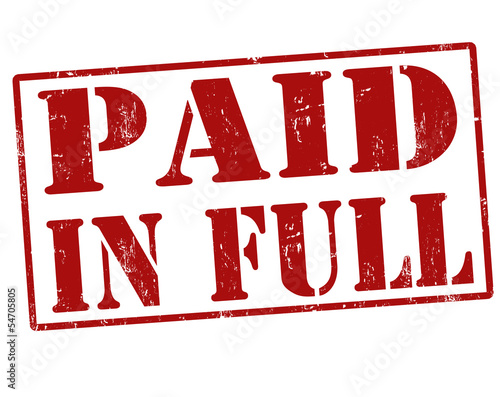 Paid in full stamp