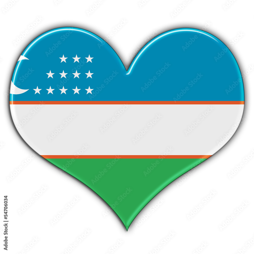 Coração com a bandeira do Uzbequistão Coração com a bandeira do Uzbequistão