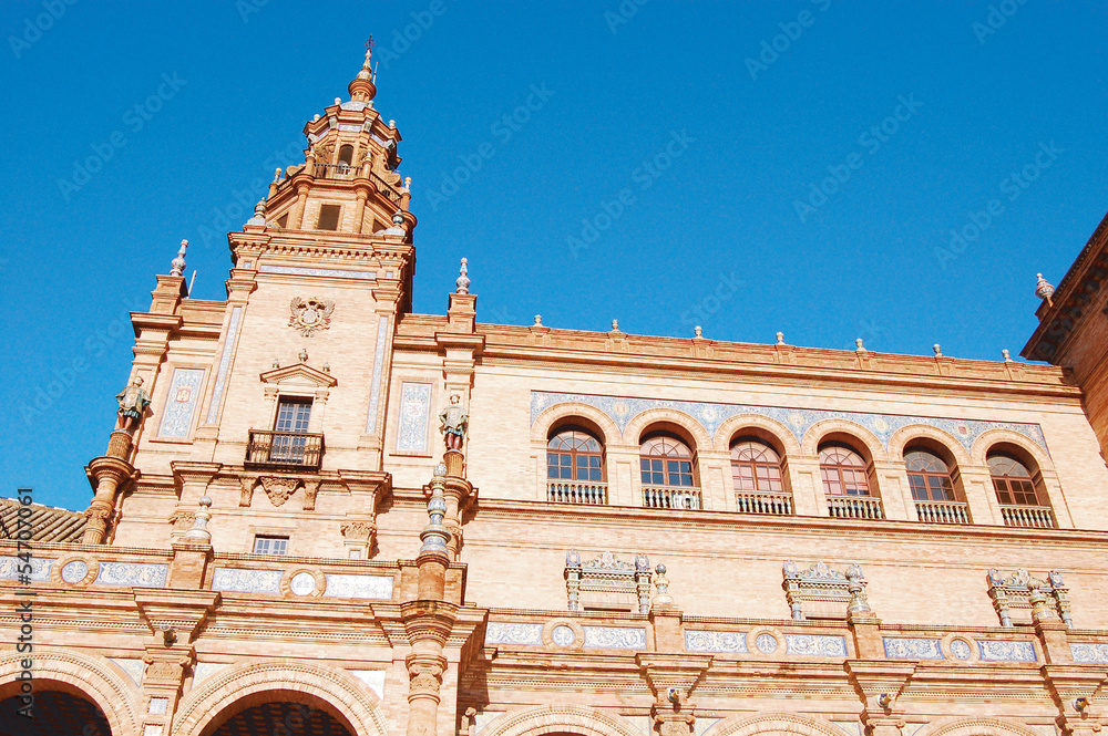 Architecture in the Plaza of Spain - Seville - Spain
