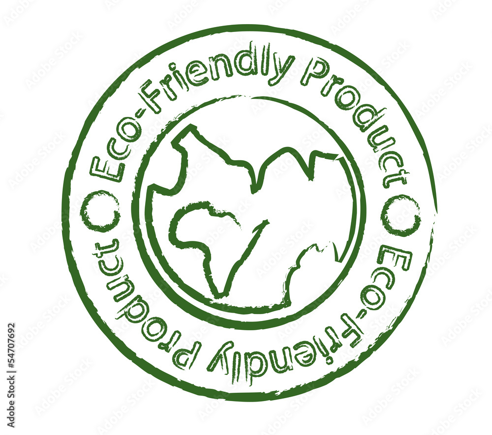 Eco-friendly product stamp with earth