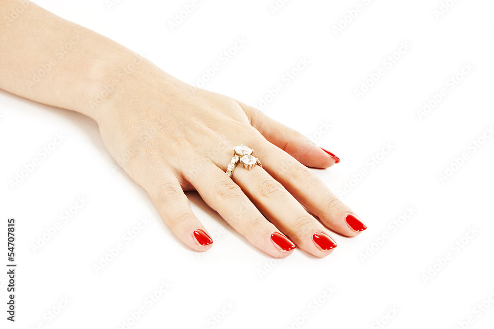 Fototapeta premium Wedding ring. Isolated on white background