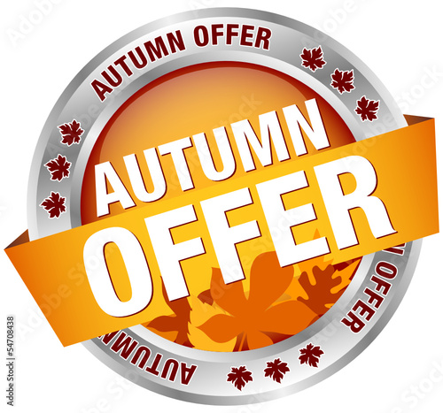 Button Banner "Autumn Offer" Leafs/Silver