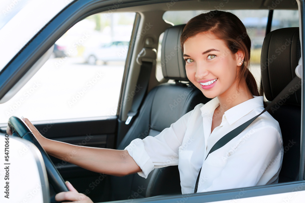 Pretty girl in a car Pretty girl in a car